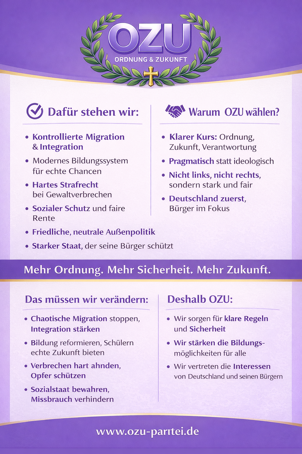 OZU Flyer: Wofür wir stehen